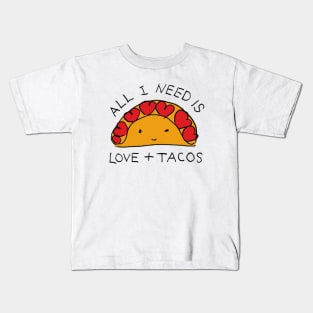 All i need is love and tacos - cute design Kids T-Shirt